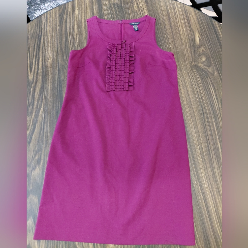 💖 Banana Republic Raspberry Ruffle Front Sheath Dress - Size 8 💖 - Picture 8 of 16